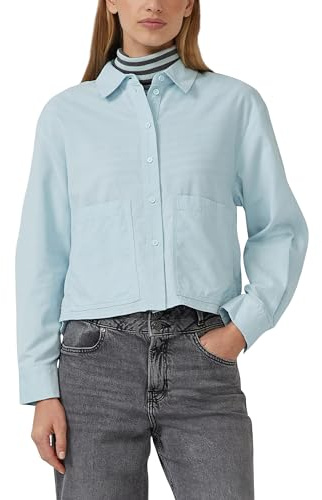 s.Oliver Damen Verkürzte Feincord-Bluse mit Aufgesetzten Taschen Hemdbluse Langarm