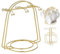 Peosaard Tea Cup Holder, Cup and Saucer Display Stand Hold 6 Cups, Tea Cup Display Stand, Gold Metal Coffee Mug Organizer Wirth Handle for Kitchen, Tea Cup Holder Display Stand
