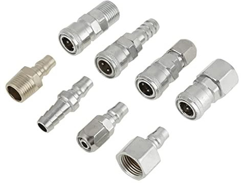 Conectores Rápidos Para Manguera De Aire Compresor 8PCS /2 Juego De Acopladores Y Enchufes Neumáticos Para Herramientas Industriales Y Aplicaciones Mecánicas