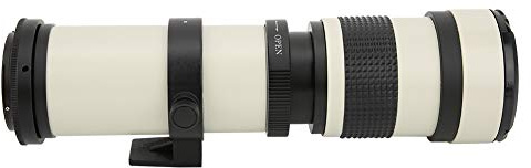 420-800MM Super Telephoto Zoom Manual Focusing Lens for EF-S Mount Camera, Full Manual Optics, Wide Range Usage, Aluminum Alloy Body, White