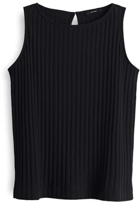 OPUS Damen Top | Jerseytop IPOMA Slit Regular in Rippstruktur Black, 40