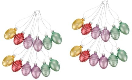 HYTROVE 24piezas Decoraciones De Pascua De Huevos De Colgantes para Fiestas y Celebraciones De Pascua Adornos De Fiesta Coloridos y Chic