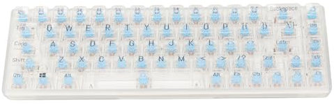 XUMIUZIY 60 por Ciento de Teclado Mecánico, 68 Teclas RGB Retroiluminados, Teclas Transparentes, Anti Fantasmas, Teclado de Juegos de PC USB con Cable de Escritura Portátil para
