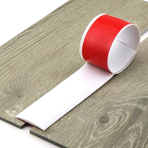VQWQV Bande De Seuil en PVC Auto-adhésive en Vinyle Grain De Bois Baguette Finition pour Jointure De Bande De Transition De Planches Stratifiées Carrelage Béton(Blanc,W:7.6cm)