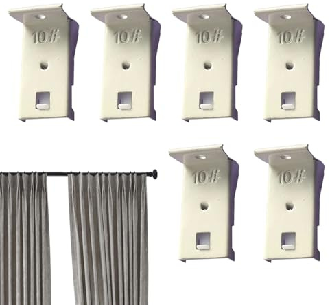 Rrlihjgu Wandhalterung für Gardinenschiene – Vorhangschiene zur Befestigung an der Decke, 6-teiliges Set – robustes Montagesystem mit Befestigungen und Verbindung für Orte wie Hotel,