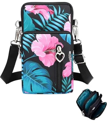 WGCHAIE Damen-Umhängetasche, Handytasche zum Umhängen Umhängetasche Damen Große, Nylon Kleine Handy Geldbörsen, Schultertasche, Handy Schultertasche für Handy Unter 7 Zoll