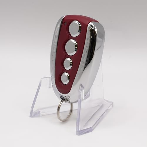 DOITRAND TC4RE - Télécommande officielle 4 canaux rouge et chrome 433,92MHz Rolling Code - Remplace directement les modèles Doitrand TS2RE et TS4RE + 1 Goodies DOMOBIP