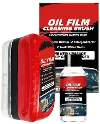 Oil Film Remover Car | Glass Cleaning Brush | Car Glass Oil Film Cleaning Brush for Windshield | Powerful Anti-Fog Glass Cleaner for Cars