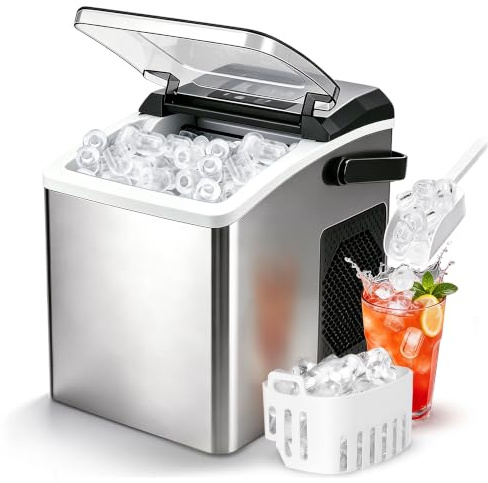 Citybee Eiswürfelmaschine Selbstreinigend 12kg/24h, Eiswürfelmaschine Klein, 9 Eiswürfel in 6 min, Eiswürfelbereiter Leise, Ice Maker für Küche/Büro/Party