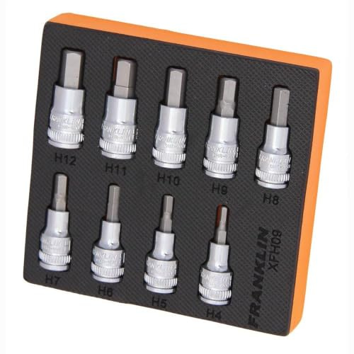 3/8 Drive Hex Bit Socket Set 9 Pc Franklin Tools XFH09