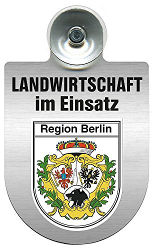 Einsatzschild für Windschutzscheibe incl. Saugnapf - Landwirtschaft im Einsatz - Wappen nach Wahl - 309460 Farbe Region Berlin
