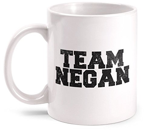 Fashionalarm Tasse Team Negan beidseitig bedruckt mit Motiv zur Serie T-W-D | Geschenk Idee Fans | Dead Walking Lucille Saviors Baseballschläger, Farbe:weiß