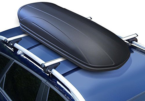 Dachbox 320 Liter abschließbar schwarz matt VDPMAA320 + AURILIS PRO Dachgepäckträger kompatibel mit FIAT Ducato 1994-2006