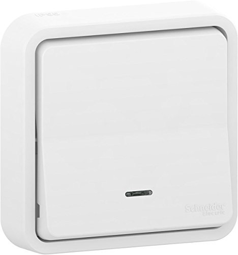 Schneider Electric SC5SHN0212470 Bouton Poussoir Luminaire complet mureva Styl, 250 V, Blanc