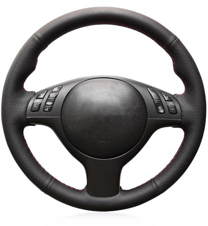 MEWANT Lenkradbezug für E46 E39 330i 540i 525i 530i 330 Ci M3 2001–2003 Lenkradhülle Schwarz mit Kunstleder