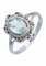 mantraroma Damen Ring Silber mit Stein blau Topas Edelstein blau ausgefallen verspielt