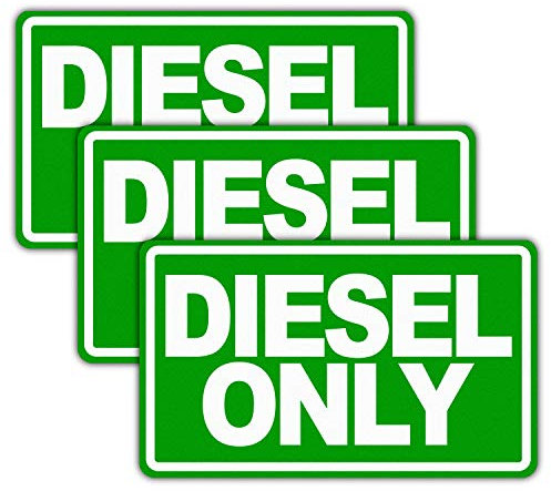 ANLEY 5 X 3 Diesel Only Sticker 3Pcs - Solo diesel riflettente Firma sulla segnaletica del serbatoio del carburante per evitare errori dell'utente - Adesivi per carburante autoadesivi per camion