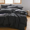 Omela Bettwäsche 155x220 Grau Anthrazit Kuschelig Weich Microfaser Unifarben Wende Bettwäsche Set 2 teilig - 155 x 220 cm Bettbezug + 80 x 80 cm Kissenbezug