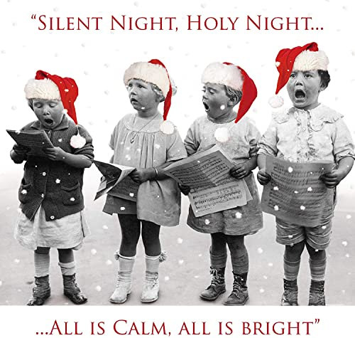 The Almanac Gallery Weihnachtskarten für Wohltätigkeitsorganisationen, singend, stille Nacht, heilige Nacht, 8 Karten mit 1 Design