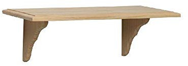 Optimal Products Natural Wood Wooden Shelf Storage Unit Kit & Fitting Wall Mounted Home Kitchen Office Wood Wooden Corner Shelves (2 Feet Long Shelf 580x190x16mm)