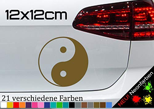Yin und Yang Aufkleber Sticker Taijitu Symbol Chinesischen Medizin JDM 12x12cm in 21 Farben