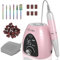Kredioo Fresa per Unghie Professionale 35000RPM, Fresa Unghie Ricaricabile, Lima Elettrica per Manicure e Pedicure, Trapanino, Trapano per Rimozione Gel e Smalto, Kit con Pedana e Punte, Oro Rosa