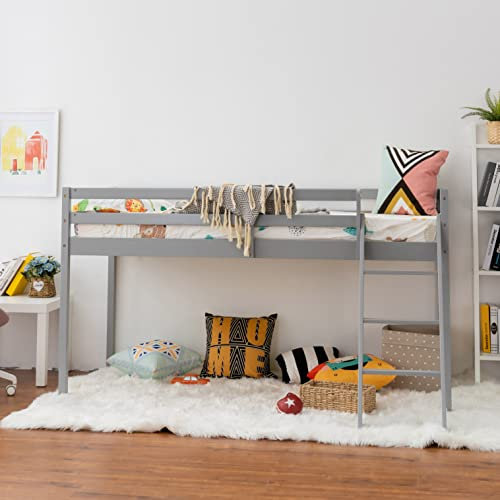 Panana Mid Sleeper Bunk Bed Children Wooden Cabin Bed Frame with Ladder, Grey