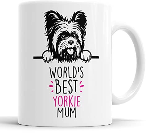 Faithful Prints Yorkie World's Best Mum Mug Dog Mum Yorkshire Terrier Mum Cup Friend Funny Gift Birthday Christmas, Yorkie Mug (FP-10424)