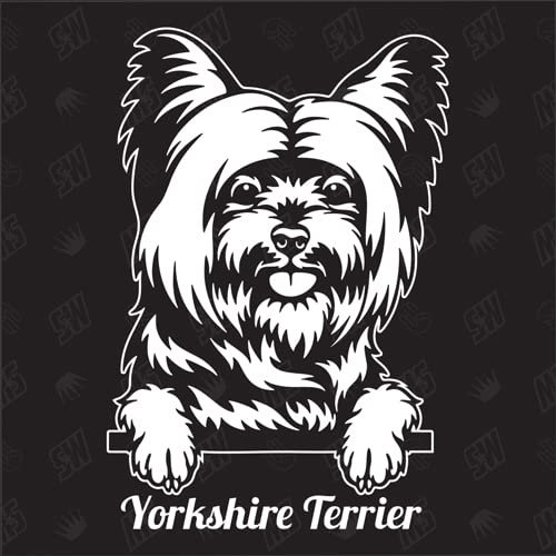 Yorkshire Terrier Version 7 - Sticker, Aufkleber, Hundeaufkleber, Autoaufkleber, Hund, Auto, Hunderassen, Mischling, Mix, Tiere, Haustier (AUCH MIT Wunschname MÖGLICH)