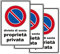 SPACE - 3 carteles de prohibición de la propiedad privada - Resistente a los rayos UV - Resistente al agua - Fácil de instalar - Orificios incluidos - 20 cm x 30 cm