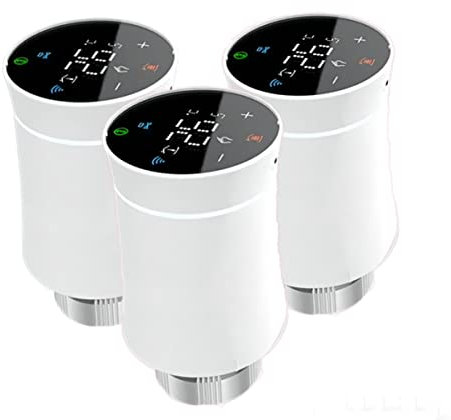 ZHXuang Smart Thermostat Radiator Valve Head,Zigbee Thermostatic Radiator Valve ,Smart Life App Remote Control,Works With Tuya And Alexa,Google Home(three pcs), White