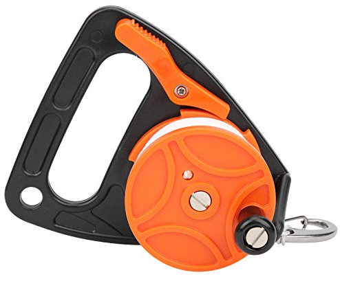 Dive Reel, 150 FT Scuba Divers Reels with Thumb Stopper Compact Kayak Anchor Snorkeling Tech Finger Spool Heavy Duty Diving Float Line Card Position PP Rope Equipment for Diver Underwater Safety