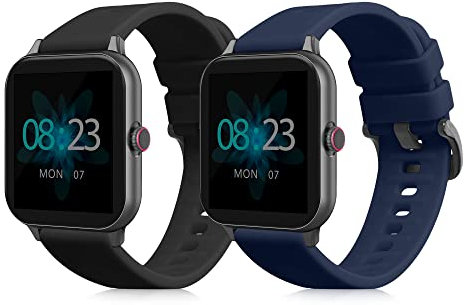kwmobile 2X Sportarmband kompatibel mit Blackview R3 / R3 Pro Armband - Fitnesstracker Band Set aus TPU Silikon