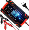 NWOUIIAY Chargeur Batterie 12V/24V 8A Chargeur Batterie Moto Intelligent avec LCD Écran Fonction de Réparation Protections Multiples Mode Hiver et Été pour Voiture Moto et Camion etc