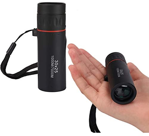 WlP Taschen-Monokular-Teleskop, 30 × 25 tragbares wasserdichtes Zoom-Monokular FMC-Objektiv HD-Monokular-Teleskop mit Handy-Teleskop-Clip geeignet für Camping Reisen Wandern