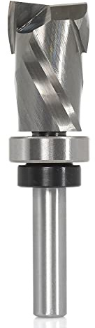 Sinoprotools Spiral Cutter 8 mm Shank Up-Down Cut, 30 mm Cutting Length CNC Cutter, VHM Cutter Trade, Compression Cutter with 2 Ball Bearings on the Shank, for DIY Woodworking (D=19, S=8)
