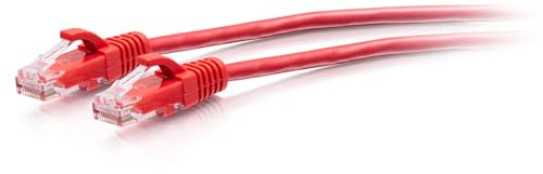 C2G 1,5 m Cat6a ungeschirmtes (UTP) flaches Ethernet Patchkabel mit Rastnasenschutz – rot