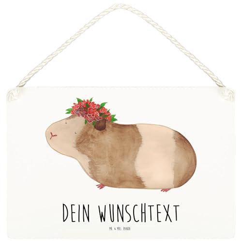 Mr. & Mrs. Panda Personalisiertes Deko Schild Meerschweinchen Weisheit DIN A5 - Personalisierte Geschenke, Lustiges Deko Schild Mit Wunschtext,