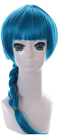 PL-935 Blau geflochten 40cm für Jinx Leage Legends Cosplay Perücke Wig Anime Manga