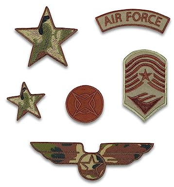 TEXTEX = Set de Parches Militares para Ropa Y Complementos. Composición Poliéster 100%. Pack de 6 Piezas