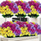 Weldomcor 9 paquetes de flores artificiales para exteriores, resistentes a los rayos UV, decoración de verano, mesas de bricolaje, fiestas, hogar, arbustos, plantas, decoración del hogar y el jardín