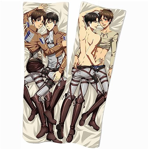 JUMBOZ Attack On Ti-tan Anime Kissenbezug, Dekorative Kissenhülle Bequemer Weiche mit Verdecktem Zip, Modern Soft Kissen Fall Deko Wohnzimmer-Multicolor 3||50 * 150cm