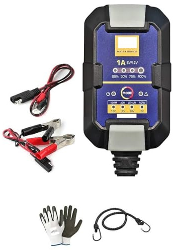Compatible avec Honda CBR 125 R Chargeur DE Batterie Maintien DE Charge Automatique pour Moto Scooter Voiture Camper Quad Jet Ski 6/12V-0.75-1.25A Acide,AGM,Gel,MF,Humide
