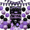 Fangleland Schwarz und lila Geburtstag Dekorationen für Mädchen Frauen, Geburtstag Party Supplies mit Happy Birthday Tür Banner und Luftballons Dreieck Flagge Banner für Happy Birthday Deko