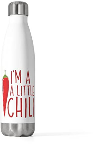 Isolierflasche, 590 ml, humorvolle I'm Little Chili Freezing Graphic Funny Chilly Jalapeno Introvert Men 590 ml