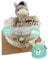 Windeltorte ® Vintage Torte [JUTE & HOLZ] - Jungen & Mädchen - Neutral Unisex - Geschenk zur Geburt - Baby Party - Babyshower - Pullerparty - Caketopper (Boho - Vintage - KLEINES WUNDER - 1-stöckig)