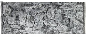 WYSKONT Aquarium Rückwand 3D Santorini - Aquarium Hintergrund - Aquarium Zubehoer - Hintergrund - Aquarium Deko - 97x36 cm für Aquarium 100x40 cm - graue Farbe - Aquarium Groß