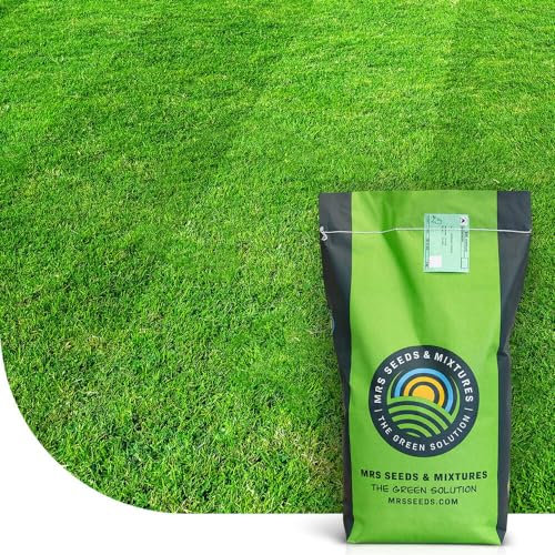 EasyMow: Langsam wachsender Grassamen | 5 Kilo - 250 m² | Sehr geringer Pflegeaufwand | Hohe Trockenheitstoleranz | Robo-Rasensamen: Geeignet für Mähroboter | Sattgrüner Traumrasen | MRS Seeds