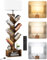 OUTONLIFE Libreria a Forma di Albero in Legno con Luce, Scaffale Autoportante a 6 Ripiani ad Angolo con Telecomando – Libreria Salvaspazio per Libri, CD, per Soggiorno, Studio, Ufficio(Rustic Brown)