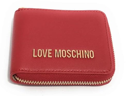 MOSCHINO Portafoglio donna Love zip around small rosso logo gold A25MO31 JC5639PP0LLD0500 ROSSO
